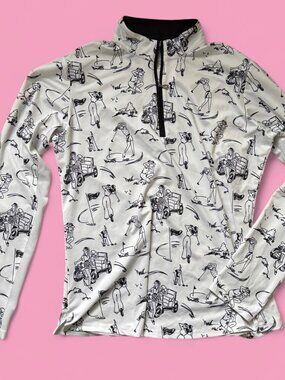 SanSoleil white + black golfing quarter zip long...